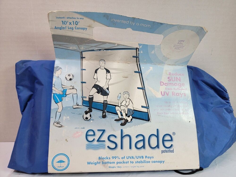 eZshade Solar Eclipz 10x10 Angled Leg Canopy Sidewall Blue UPF 50+